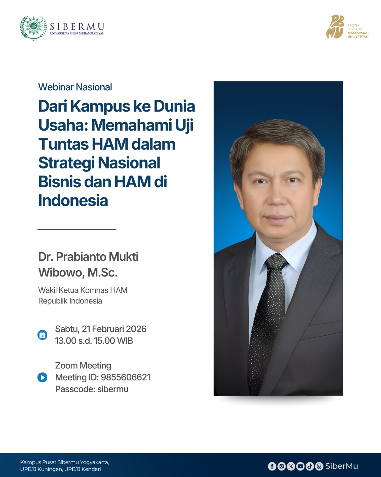 Launching Program KKN PJJ melalui Webinar Projek Berbasis Masyarakat Universitas Siber Muhammadiyah